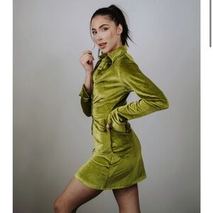 Green velvet dress